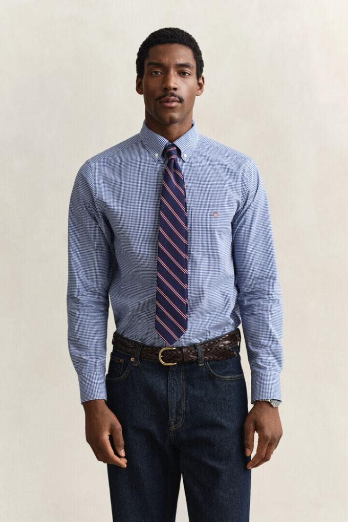 Camisas clássicas de popelina xadrez
