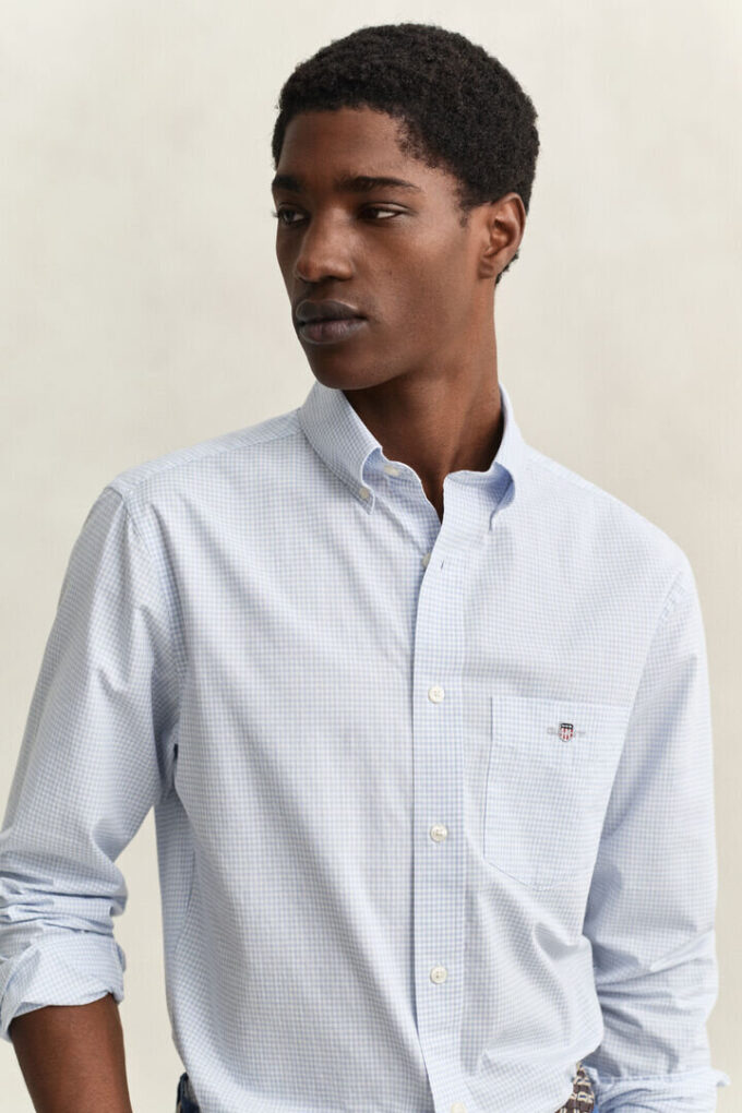 Camisas clássicas de popelina xadrez