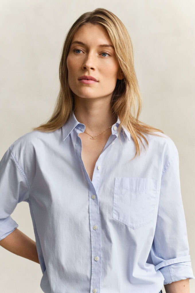 Camisas clássicas de popeline de corte descontraído