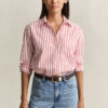 Camisas clássicas de popeline às riscas com corte descontraído