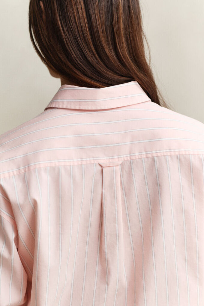 Camisas clássicas de popeline às riscas com corte descontraído