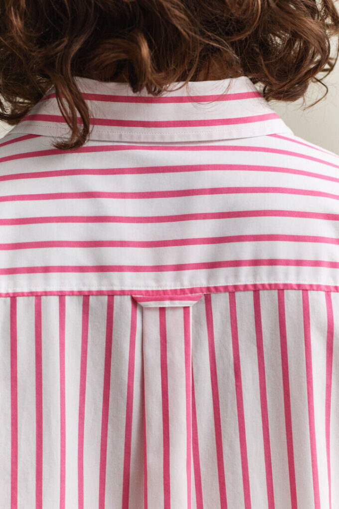 Camisas clássicas de popeline às riscas com corte descontraído