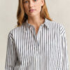 Camisas clássicas de popeline às riscas com corte descontraído