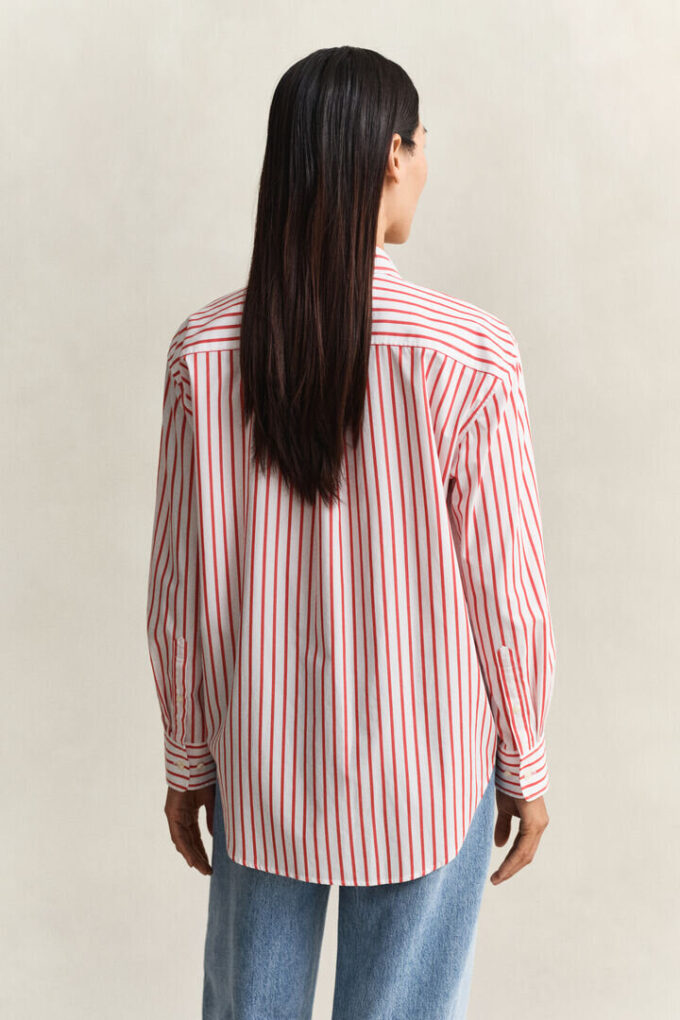 Camisas clássicas de popeline às riscas com corte descontraído