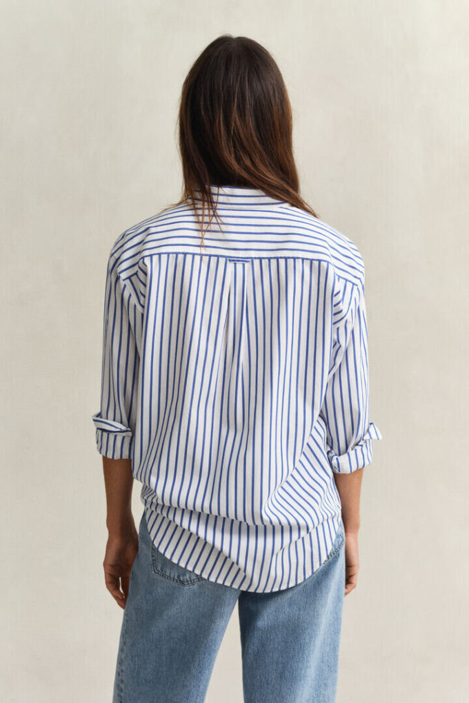 Camisas clássicas de popeline às riscas com corte descontraído