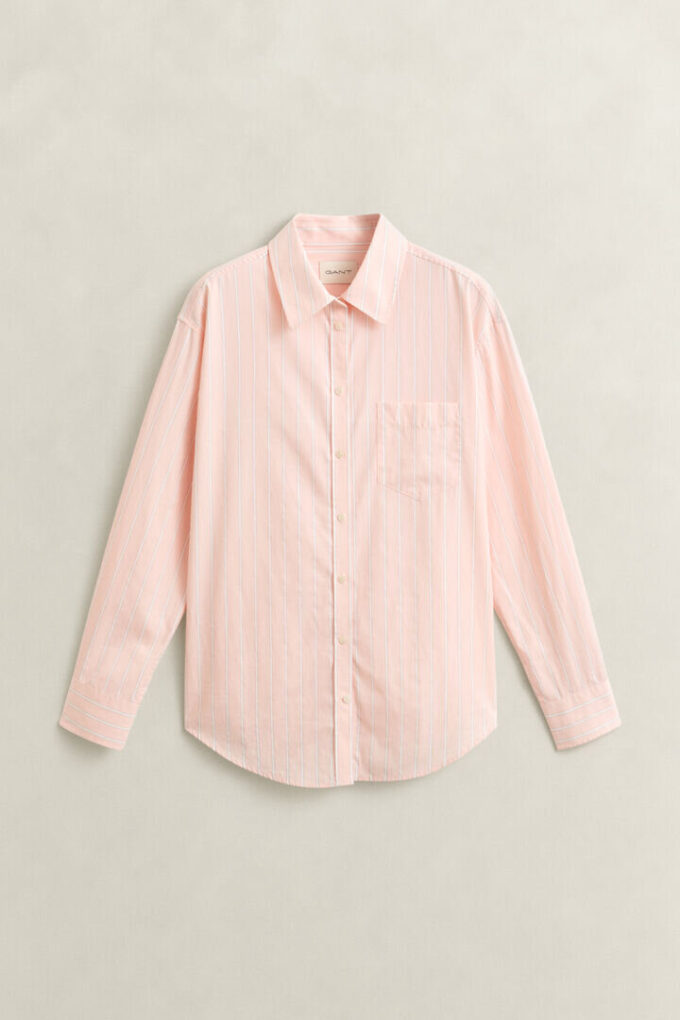 Camisas clássicas de popeline às riscas com corte descontraído