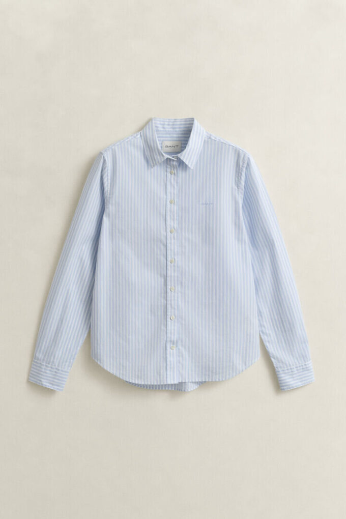 Camisas clássicas de popeline às riscas com corte regular
