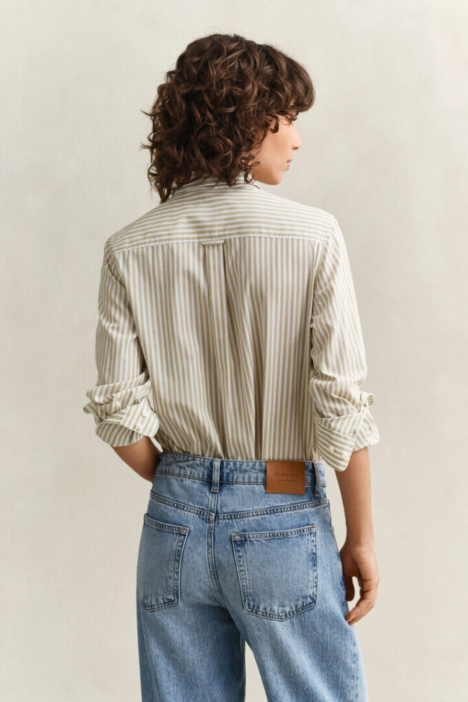 Camisas clássicas de popeline às riscas com corte regular