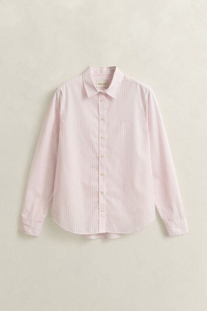 Camisas clássicas de popeline às riscas com corte regular