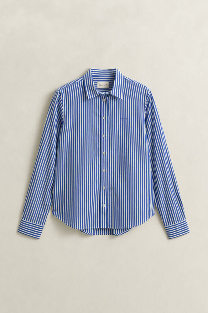 Camisas clássicas de popeline às riscas com corte regular
