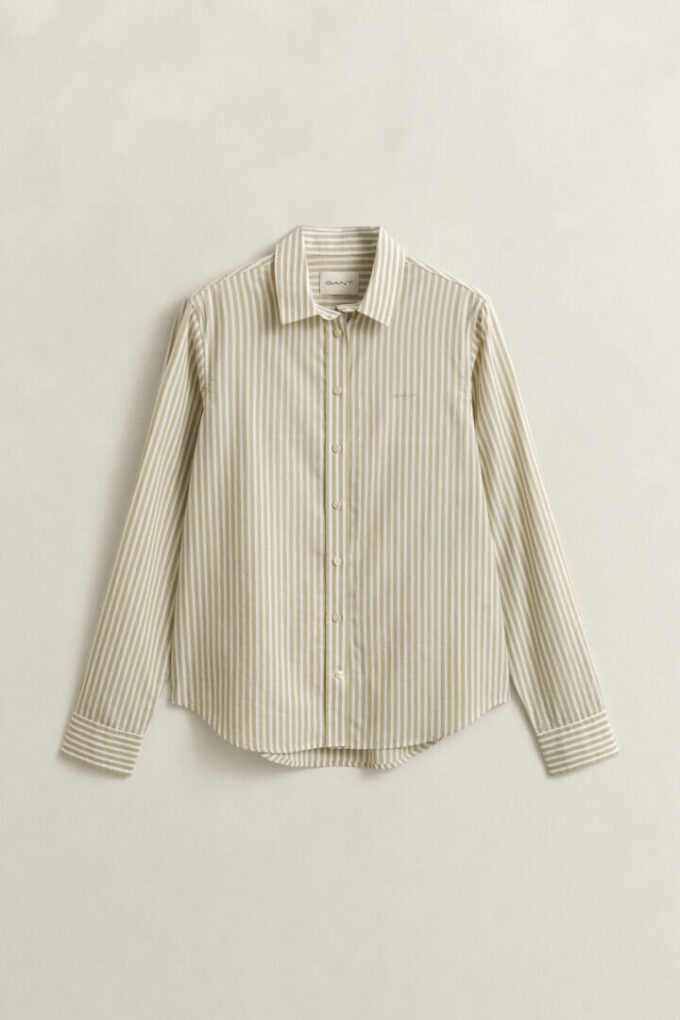 Camisas clássicas de popeline às riscas com corte regular