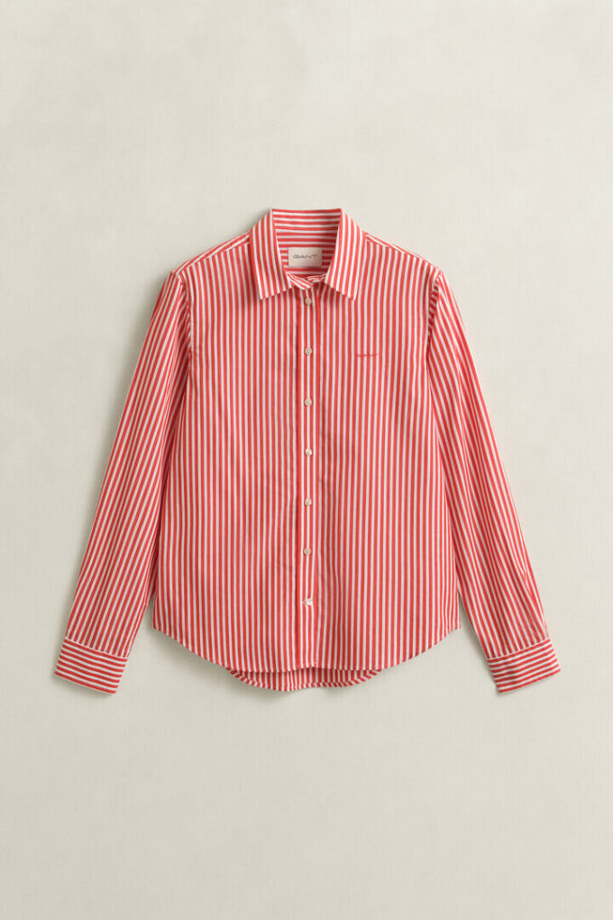 Camisas clássicas de popeline às riscas com corte regular