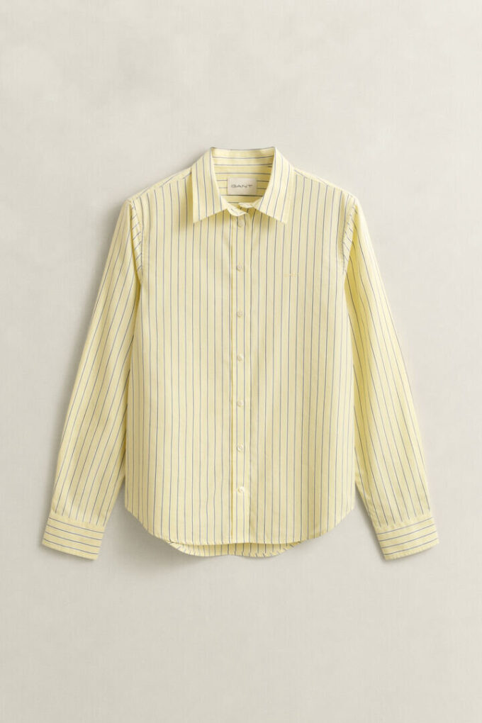 Camisas clássicas de popeline às riscas com corte regular