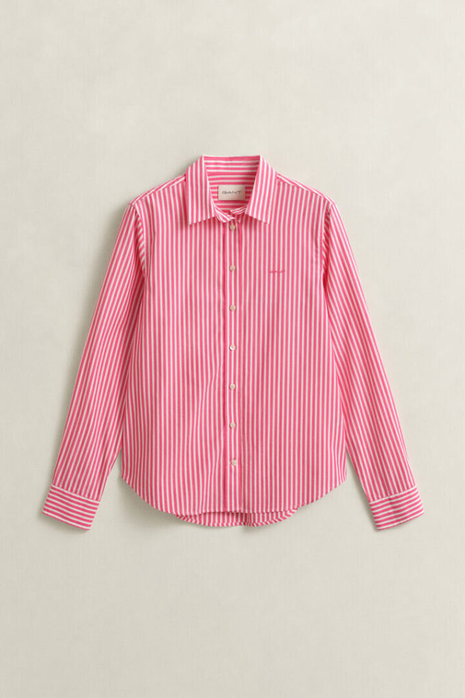 Camisas clássicas de popeline às riscas com corte regular