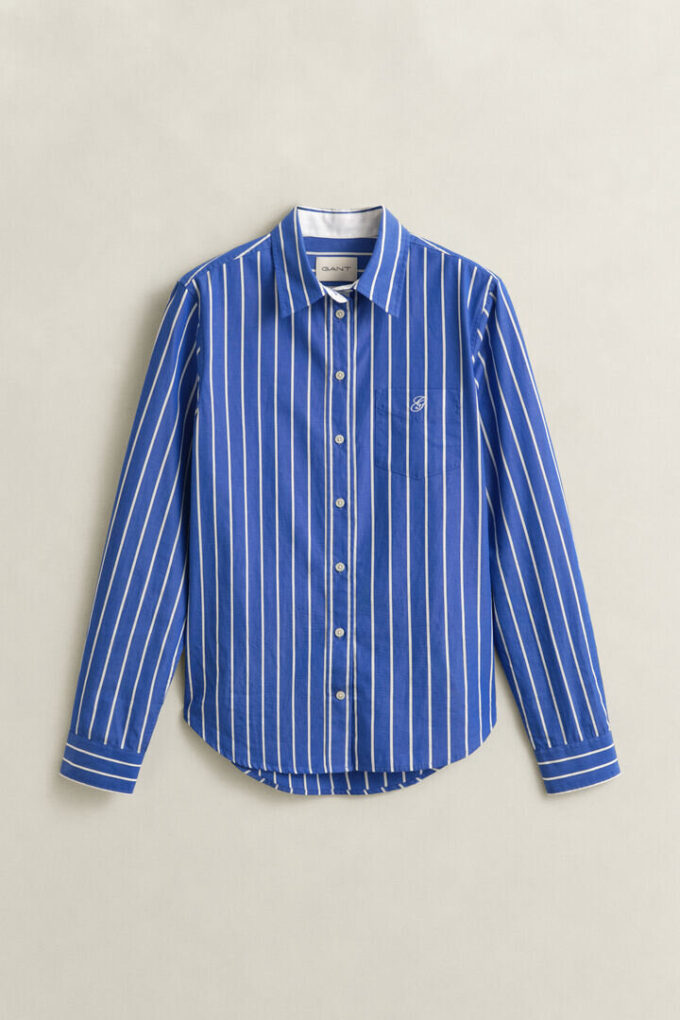 Camisas clássicas de popeline às riscas com corte regular