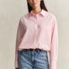 Camisas clássicas oversized em popeline às riscas