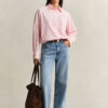 Camisas clássicas oversized em popeline às riscas