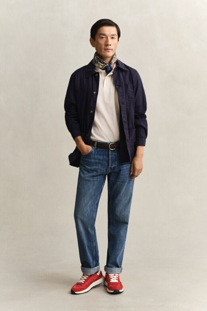 Camisas com riscas texturizadas