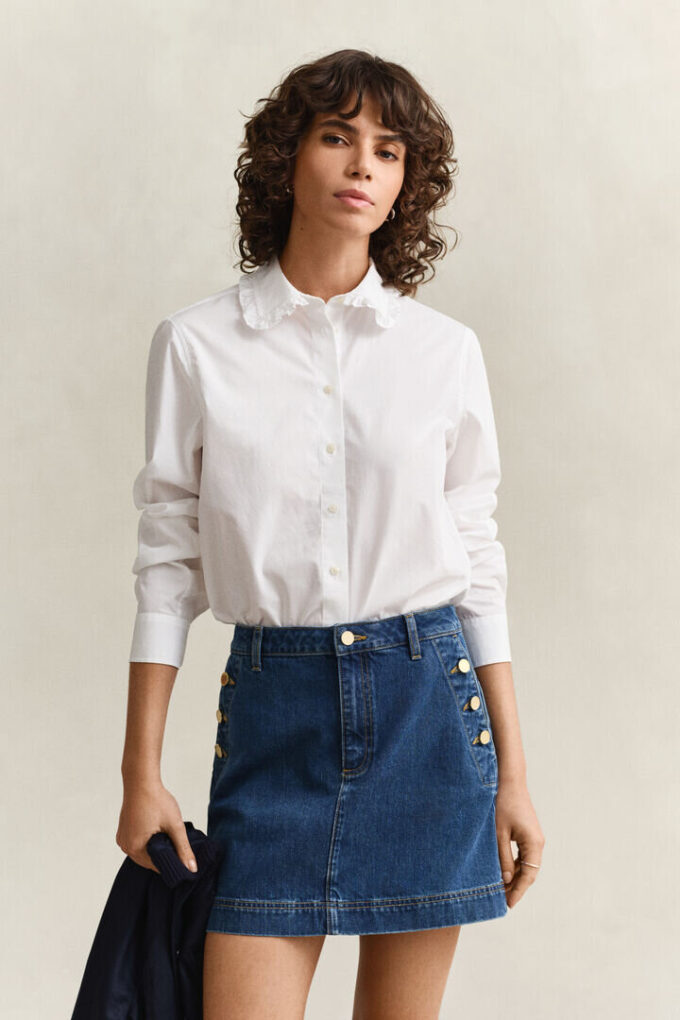 Camisas de Algodão com Folhos