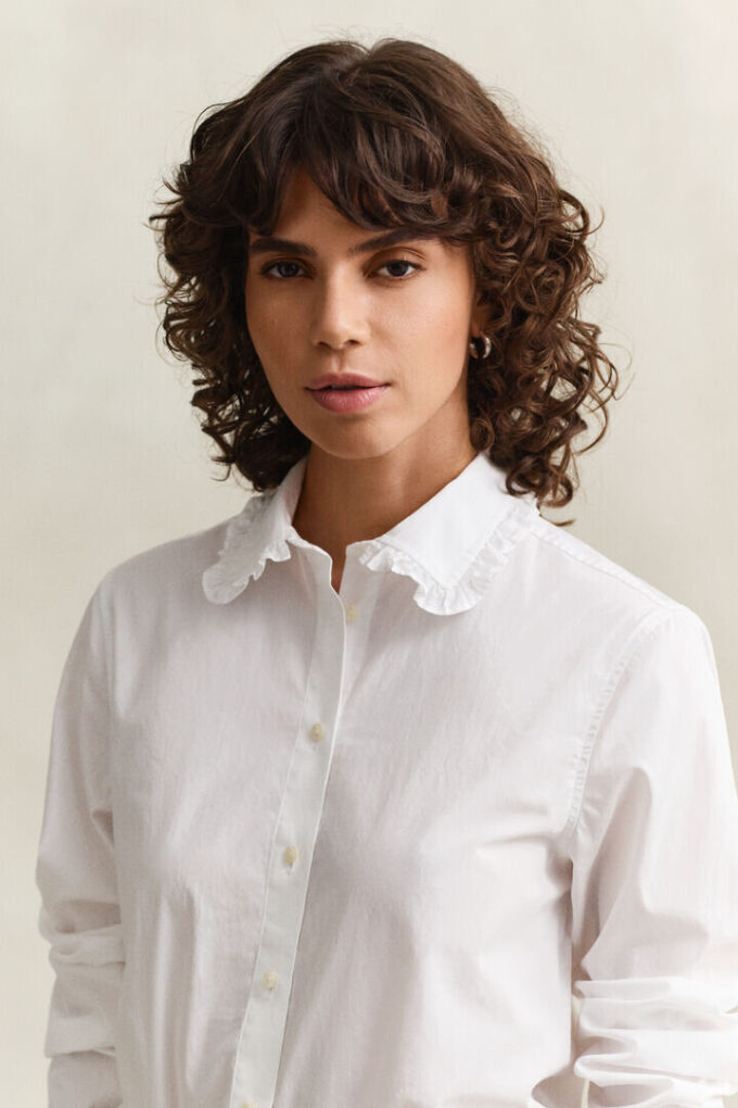 Camisas de Algodão com Folhos