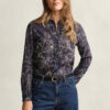 Camisas de algodão e seda com estampado floral e corte regular