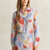 Camisas de algodão e seda com padrão floral