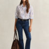 Camisas de algodão e seda com padrão floral
