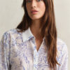 Camisas de algodão e seda com padrão floral