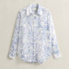 Camisas de algodão e seda com padrão floral