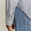 Camisas de algodão às riscas com folhos