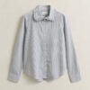 Camisas de algodão às riscas com folhos
