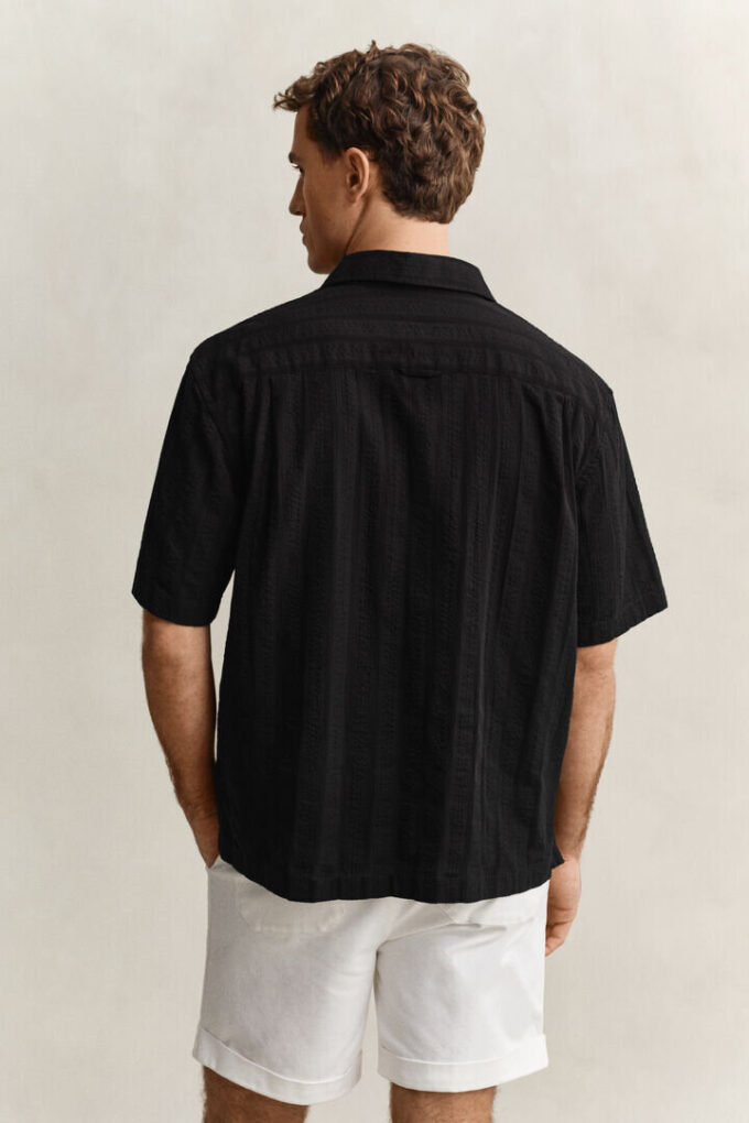 Camisas de corte descontraído com riscas Dobby