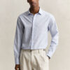 Camisas de corte regular com riscas Dobby