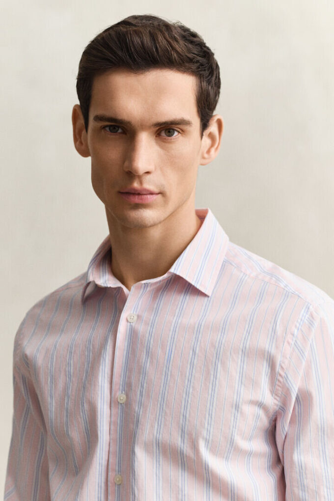 Camisas de corte regular com riscas Dobby