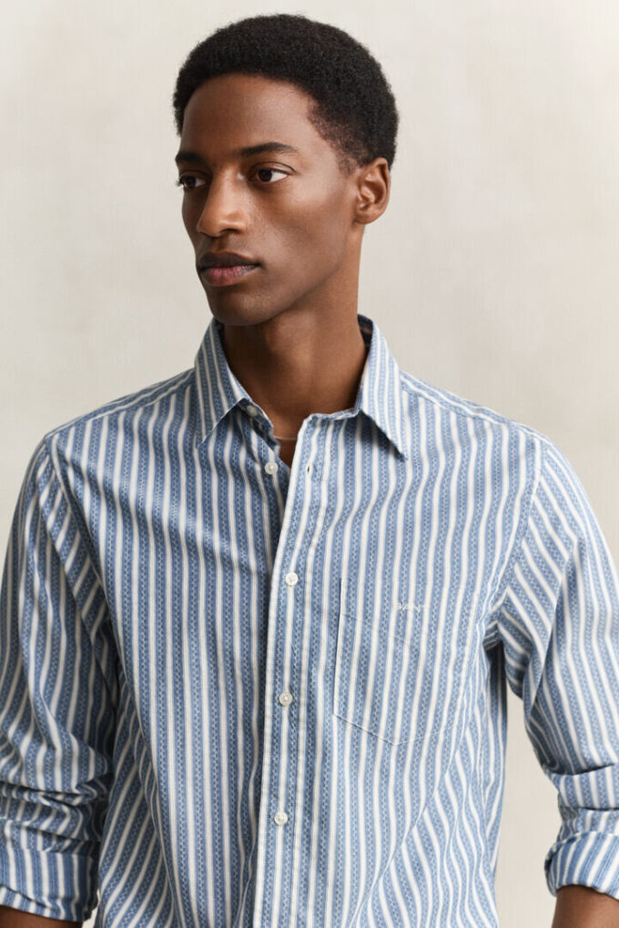 Camisas de corte regular com riscas Dobby