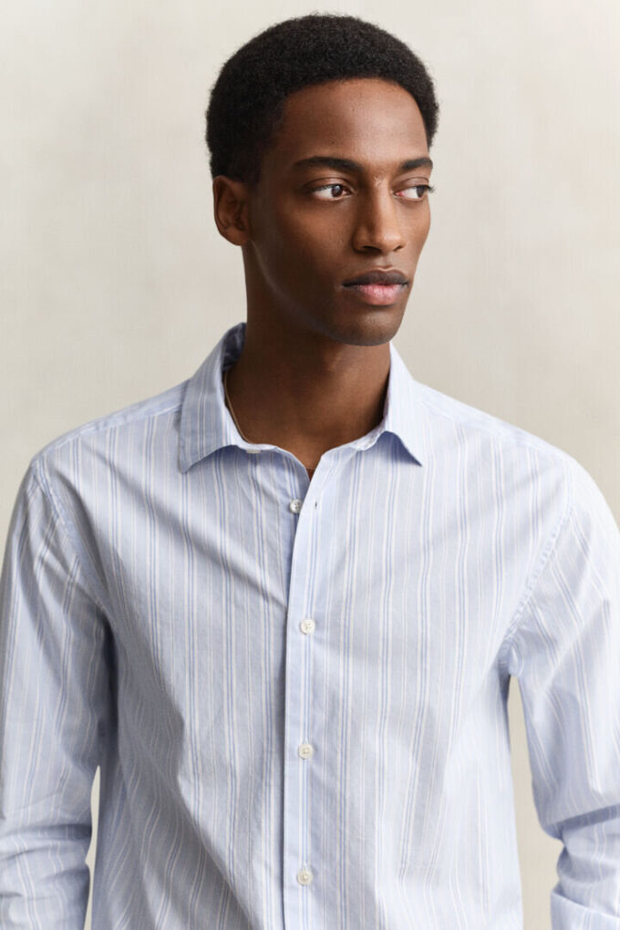 Camisas de corte regular com riscas Dobby