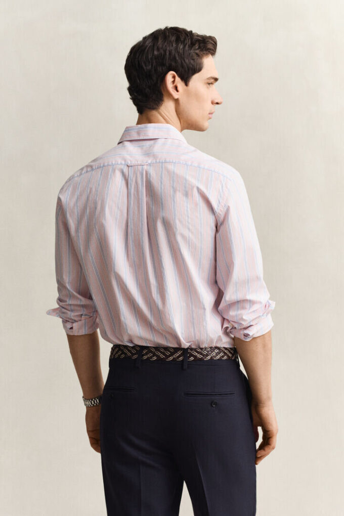 Camisas de corte regular com riscas Dobby