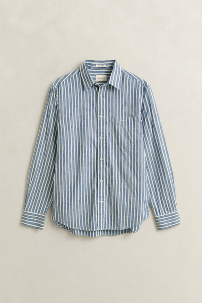 Camisas de corte regular com riscas Dobby