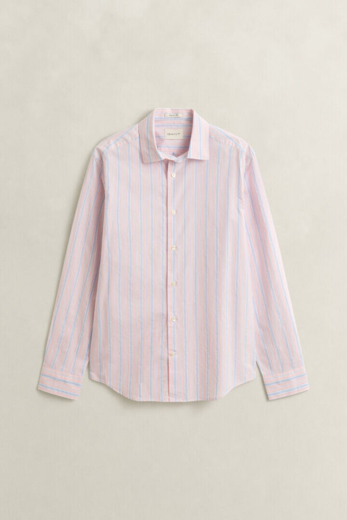 Camisas de corte regular com riscas Dobby