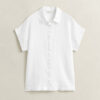Camisas de linho com mangas curtas