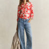 Camisas de linho com padrão floral