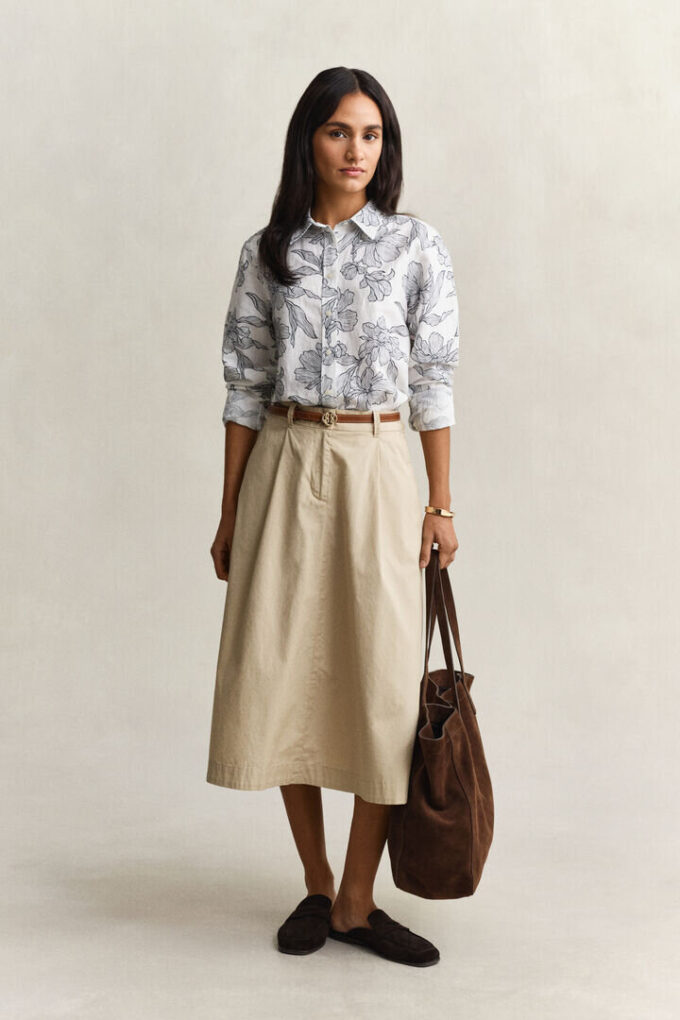 Camisas de linho com padrão floral