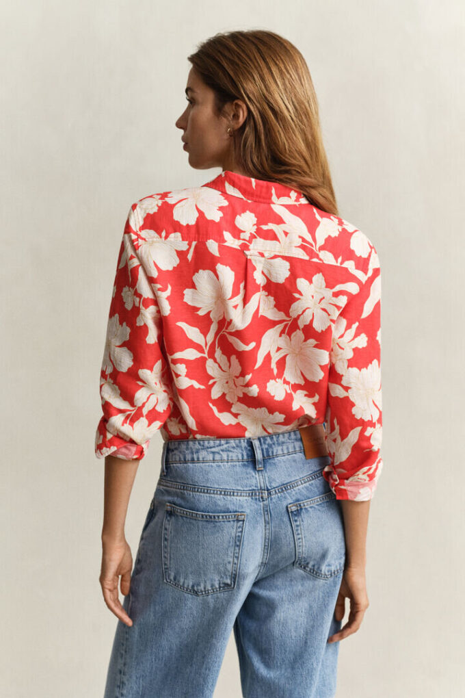 Camisas de linho com padrão floral