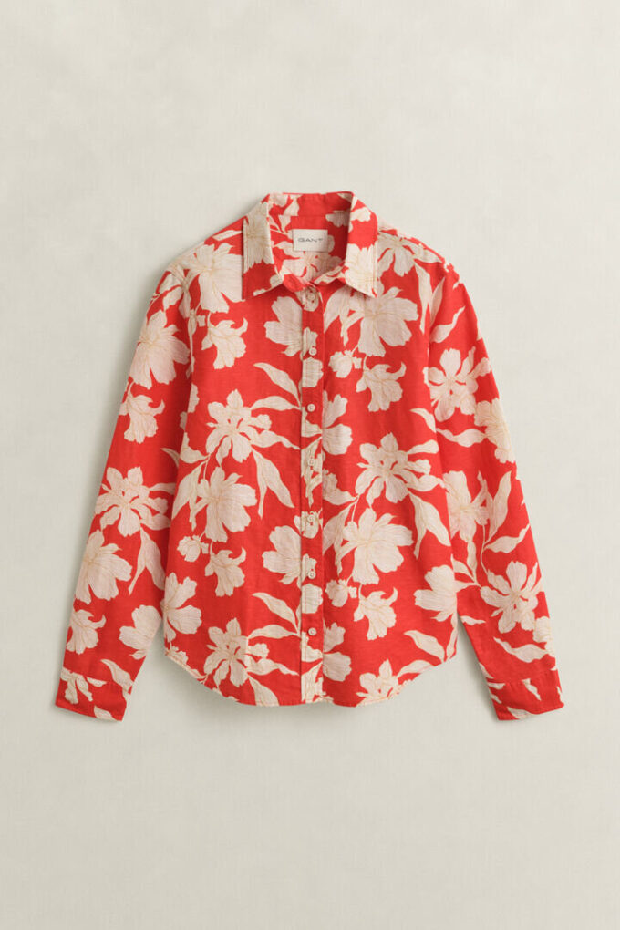 Camisas de linho com padrão floral