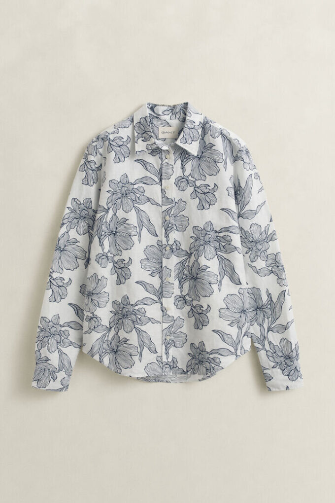Camisas de linho com padrão floral
