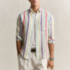 Camisas de linho com riscas múltiplas