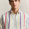 Camisas de linho com riscas múltiplas