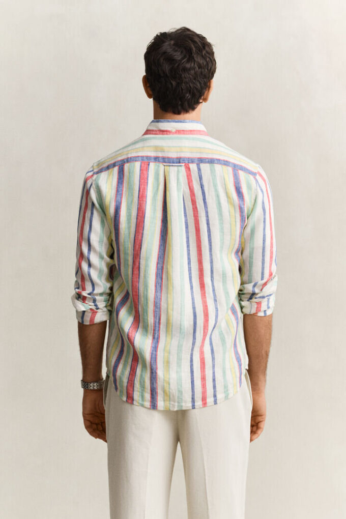 Camisas de linho com riscas múltiplas