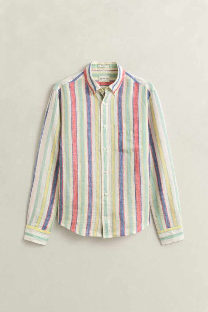 Camisas de linho com riscas múltiplas