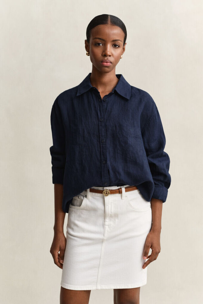 Camisas de linho de corte descontraído